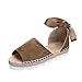 Produktbild Sonnena Damen Vintage Peep Toe Kreuz Gebunden Sandalen Dick Boden Knöchel Schuhe Frauen Sommer Plateau Wedges Strandschuhe Sandalen Bequeme Hausschuhe Flip Flops (42, Khaki)