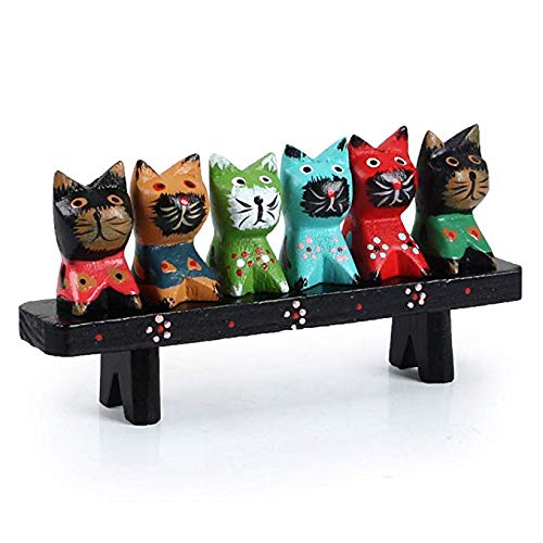Preisvergleich Produktbild Dekofigur Katze aus Holz