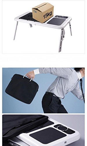 Henweit Laptop-Schreibtisch-Tabellen-Bett Kühlen mit 2 Fans stehen Fach - 5