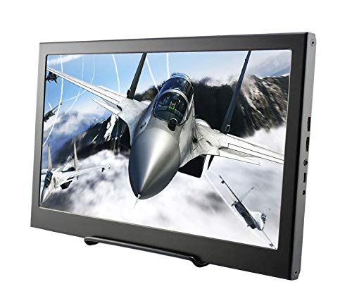 WHOLEV - Monitor portátil de 13,3 Pulgadas, Full HD 1920 x 1080, portátil, Ultrafino, Carcasa de Metal, Altavoz Integrado, Compatible con portátil, Raspberry Pi