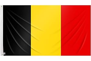 REGALOS ESTRELLA AZUL Drapeau belge renforcé de 90 x 150 cm, avec deux œillets en métal, drapeau de la Belgique