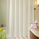 180 x 220cm Duschvorhang Anti-Schimmel Wasserdicht Badvorhang Duschvorhänge mit 12 Duschvorhangringe für Badezimmer (Weiß, 180 x 220cm)
