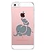 Produktbild iPhone SE Hülle iphone 5 5S case Caler® handyhüllen Weiche flexible Silikon-Handy-Hülle Transparente Ultra Slim TPU dünne stoßfeste mit Motiv Rundum-schutz Tasche Etui Schutzhülle in Premium Qualität Case Cover für Dein Smartphone iPhone SE 5 5S schutzhülle (Elefanten)
