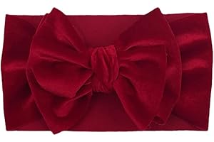 KATUTUDE Baby Mädchen Stirnband - Bowknot Hairbands Samt Stirnband Weiche Breite Turban Haarkette, Elastische Stirnbänder für Baby Mädchen Neugeborene Kleinkinder Kinder