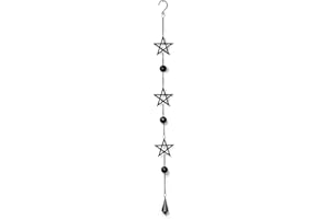 Alchemy Gothic Pentagramm Hängende Dekoration (Schwarz) - Windspiel - Länge: 8.5 cm, Breite: 3 cm, Höhe: 83.0 cm