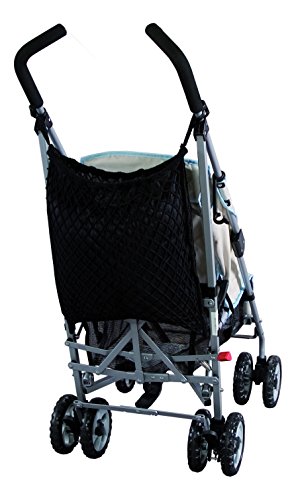 Sunnybaby 19277 Kinderwagen-Einkaufsnetz mit Sichtschutz und Knebelverschluss, schwarz