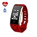 Price comparison product image Smart Bracelet, Waterproof Activity Tracker With Heart Rate Sleep Monitor, Smart Outdoor Activity Bracelet,Red