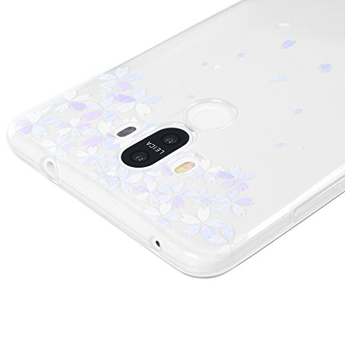 Funda Huawei Mate 9 Silicona Transparente  Gel TPU Ultra Delgado - Mavis s Diary Suave Cover Carcasa Case Bumper Shock-Absorci  n y Anti-Ara  azos - Mariposa y Flor