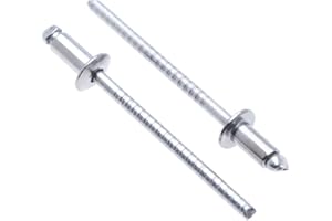 KEPLE 4.8mm x 8mm Remaches Ciegos de Acero Inoxidable A2, Paquete de 25 – AISI 304 Remaches para Metal, Remaches Pop Cabeza de Cúpula Para Carrocería de Coche, Cierre de Metal – Remaches a Presión