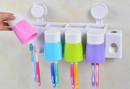 Preisvergleich Produktbild SSBY Moderne kreative Wand Saugnapf automatische Zahnpasta Zahn Getränkehalter, Zahnbürste Wash Set Aufbewahrungsbox