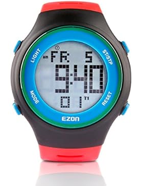 EZON L008B11 Männer Casual Digital Sportuhr mit Alarm 50 Jahre Kalender Countdown Timer Stoppuhr (Schwarz)