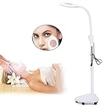 [Fácil de ajustar y desmontar]: protector ocular blanco lechoso, diseño 2 en 1, libre de ajustes para luz cálida y fría, para iluminación y amplificación; intensidad de luz ajustable, luz brillante, inofensiva para los ojos; requisitos de altura ajustable para cuello de cisne, la lente se puede girar hacia la izquierda y hacia la derecha o hacia arriba y hacia abajo