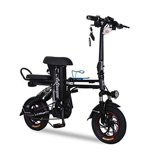 Preisvergleich Produktbild YuCar Faltrad E-Bike 12 Zoll Klapprad Elektrofaltrad 3 Gang 48V 20AH Lithium-Ionen-Akku mit 250W Motor (550Lbs),Black