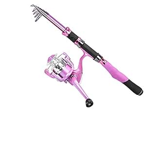 Canne à Pêche Télescopique Pour Enfant - Longueur Dépliée 3m, Rétractée 41cm - Fibre De Verre - Poids 105g - Couleurs Bleu Ou Rose