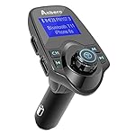 Anbero Transmetteur FM Kit Main Libre Voiture Bluetooth Musique MP3 Player avec 3,5mm Audio Port, Lecteur de Cartes MicroSD, Clés USB, Écran de 1.44 Pouces