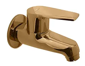 Aquieen PVD Finish Long Body Bib Cock with Wall Flange (Entice Collection) (Gold)