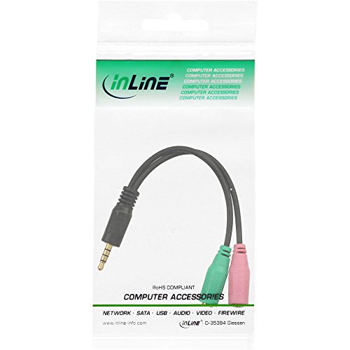 InLine® Audio Headset Adapterkabel, 3,5mm Klinke Stecker 4pol. an 2x 3,5mm Klinke Buchse, 0,15m - 2