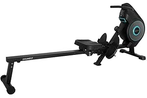 Cecotec Máquina de remo DrumFit Rower, Resistencia Magnética, 10 Niveles, Volante de Inercia, Deslizamiento Silencioso, Display LCD, Diseño compacto y Ruedas