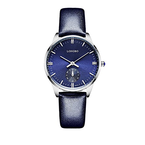 Souarts Damen Armbanduhr Einfach Stil Casual Wasserdicht Analoge Quarz Uhr Blau 22cm