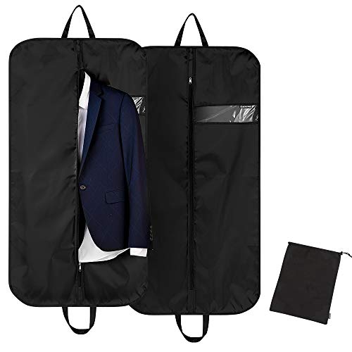 Preisvergleich Produktbild CMXING 2X Kleidersack 110X60cm Wasserdichte Kleiderhülle Extra Schuhbeutel Premium Kleidersack Atmungsaktive Anzugtasche Schwarz