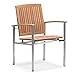 Produktbild ZELSIUS Edelstahl Gartenstuhl, Teak Holz, 59,5 x 62 x 88 cm, für Terrasse, innen und außen