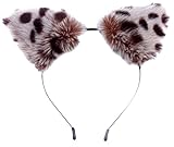 Lukis Damen Süß Katze Ohren Haarreifen Kostüm Haarschmuck Kopfschmuck (Leopard)