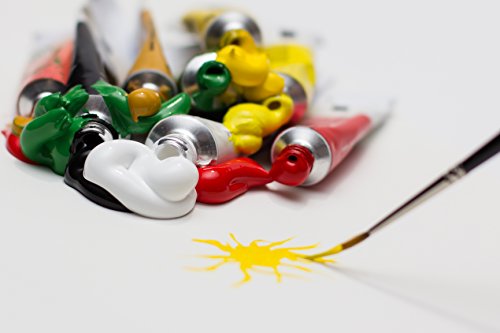 Acrylfarbe 12 Set von Crafts 4 All Für Papier,Leinwand,Holz,Keramik,Stoff & Handwerk.Nicht toxisch & Lebendige Farben.Rich Pigmente and High Qualität -Für Anfänger, Studenten & Professionals Künstler - 9
