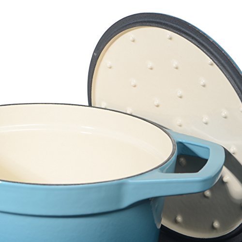 ProCook Bratentopf aus Gusseisen, 20 cm Ø, 2,9 l Volumen, rund, in schattiertem Türkis - 5