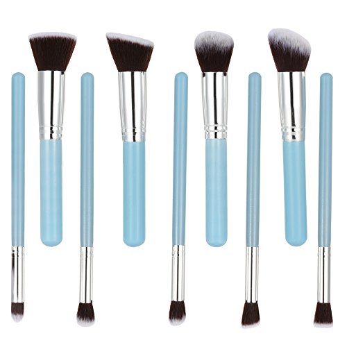 douself® 9PCS Professional Wood Makeup Brush Set Thick + Thin brushes Cosmetic Tools Kit Blue