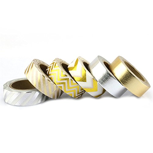 Très Chic Mailanda 6er Set Washi Tape Masking tape Klebeband Dekoband(C6) - 4