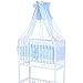 Baby Co Sleeper Bedside Cot Bed 90x40 in white incl. bedding set in blue
