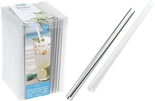 Cocktail Strohhalme Trinkhalme Set 150 Stck. schwarz/weiß sortiert
