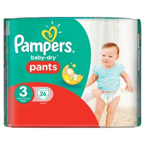 Pampers Baby Dry Pants Size 3 Carry 26