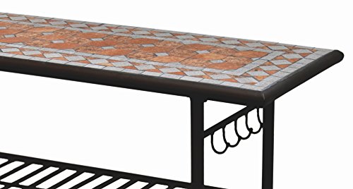 Mosaik Pflanztisch Gärtnertisch Blumentisch Pflanzregal Gartentisch Beistelltisch Metall 107x80x41cm |22C - 3