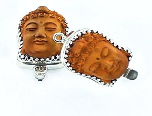 CARVED BUDDHA CLASP STERLING MERBAU WOOD