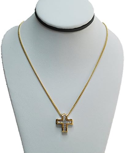 'Krsnasw® Bicolor Necklace with Swarovski Elements – 2-Tone Cross