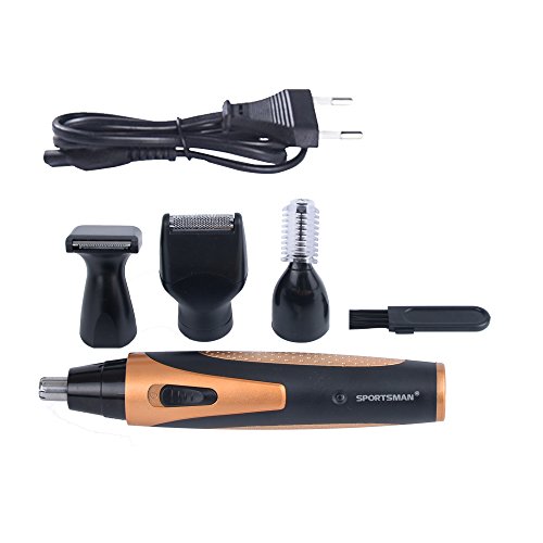 Warmoor 4 in 1 Nasenhaarschneider ,Wiederaufladbare Nasenhaartrimmer ,Bart Trimmer/Augenbrauen Trimmer /Sideburn Trimmer, Gesichtshaar-Trimmer ,Multi Haarentfernung ausEdelstahl und wasserdicht mit Nass / Dry Reinigungssystem - 6