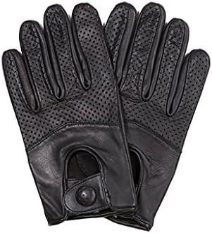 Unisex Genuine Leather Driving Gloves Dress Fashion Dressing Winter Gloves, 1 YEAR WARRANTY!! (Extra Large, Black)