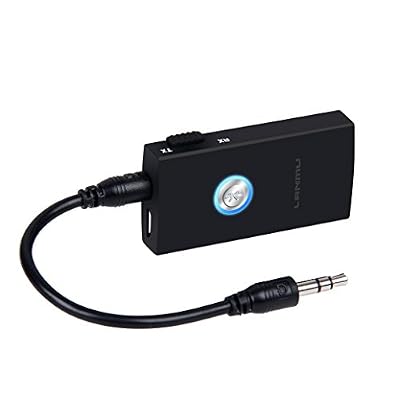 LANMU Bluetooth Wireless 2-in-1 émetteur et le récepteur accepteur commutable portable avec 3,5 mm sortie stéréo pour PC, iPhone, iPod, iPad, TV