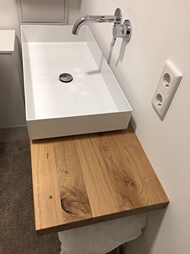 Preisvergleich Produktbild Waschtisch Eiche massiv, Waschtischplatte Massivholz