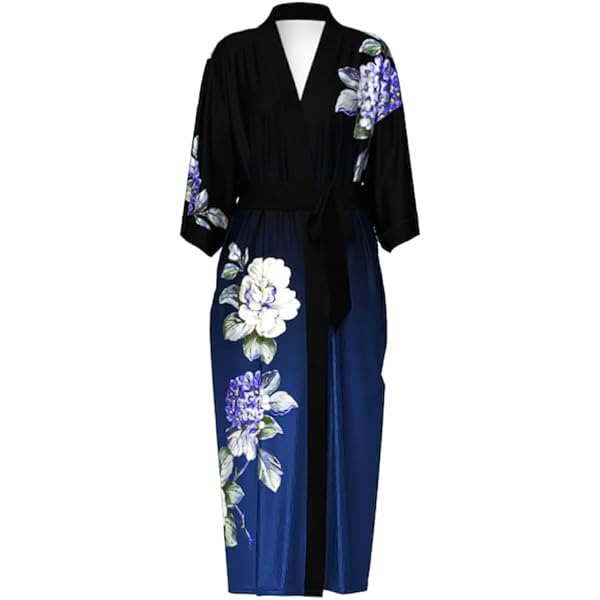 BABEYOND Dames ochtendjas maxi lange satijnen kimono badjas dames zijde