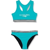 Maillot De Bain Menstruel Adolescente HAUTE PRESSION - Bikini 2 Pièces Corail Fluo Flux Léger/Moyen, 14-16 Ans