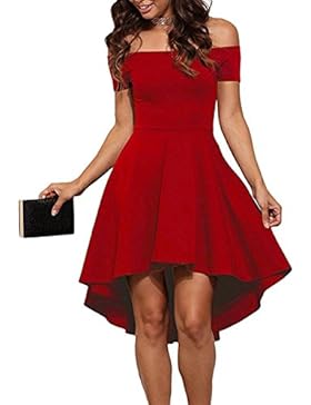 YaoDgFa Damen Kleider Abendkleider Festliche Schulterfrei Skaterkleid Asymmetrisch Cocktailkleid Partykleid Ballkleid...