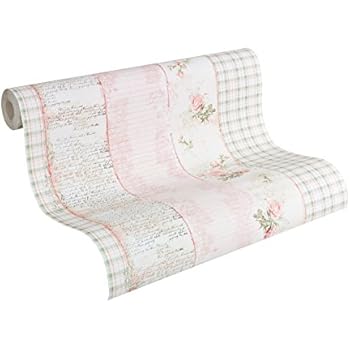 A.S. Création Blümchentapete Creme Rosa - Vliestapete 10,05m X 0,53m