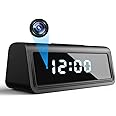 TECHNOVIEW WiFi Camera Digital Table Clock HD 4k Video and Audio Recording Low Light Night Vision, Motion Detection, Wide Angle Indoor Security Camera, Support Upto 128GB Sd Card (Black)