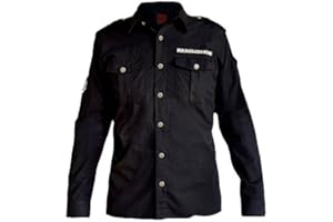 Rammstein Men's Shirt with Long Sleeves, Official Band Merchandise Fan Shirt, Black - Black - Small