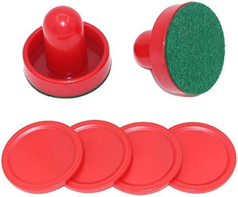 coolvision Home Standard Round Air Hockey Paddles, Air Hockey Accessories, Air Hockey Spare Parts for Game Tables, 2 Pushers, 4 Pucks (60mm)