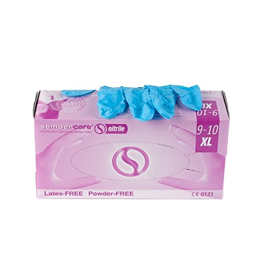 Preisvergleich Produktbild Sempercare 8267 93849 / 3000002161 Nitrile skin, Einmalschutz und Untersuchungshandschuhe aus Nitrillatex, puderfrei, Größe X-Large (9-10), Lavendel-Blau (180-er Pack)