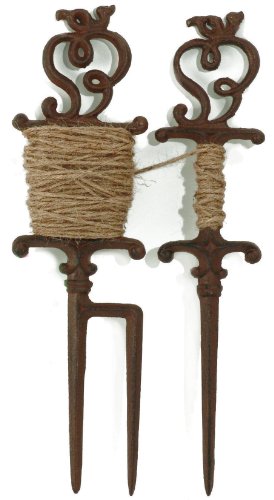 Esschert Design W8052 - Cordón guía para Plantas con Soporte (Hierro Fundido), Color marrón Envejecido