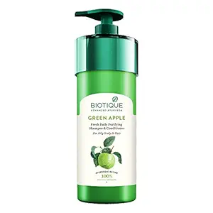 Biotique Bio Green Apple Fresh Daily Purifying Shampoo and Conditioner for Oily Scalp and Hair, 800ml